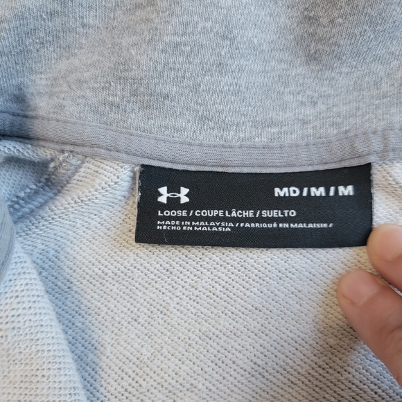 Under Armour Half Zip Pullover Sweatshirt Light Gray Loose Fit - Picture 4 of 4